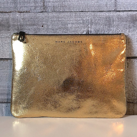 MARC JACOBS gold metallic clutch - Picture 1 of 7